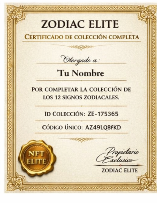Certificado Zodiac Elite